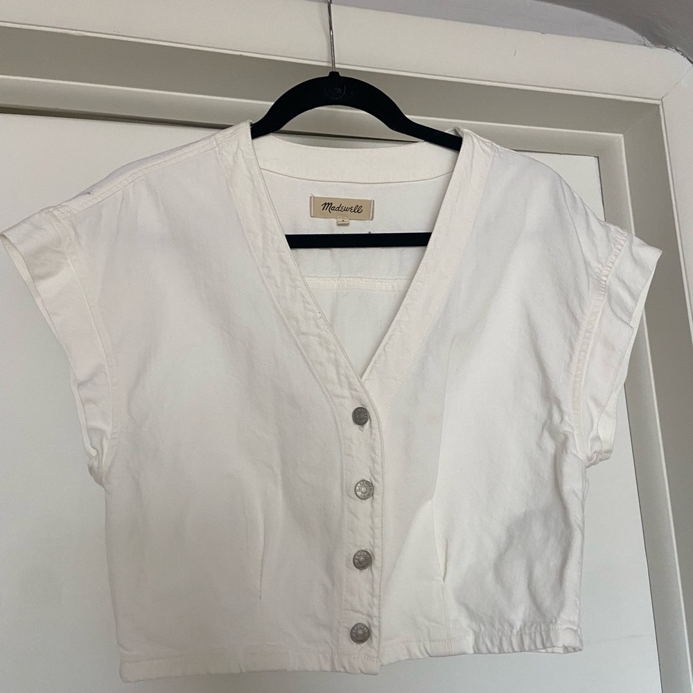 Madewell White Denim Top